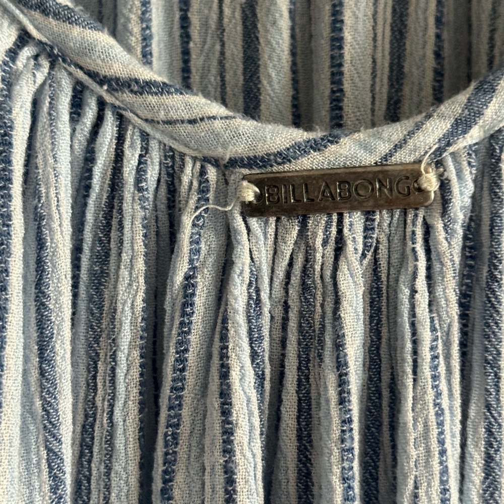Billabong Light Blue and White Striped Dress